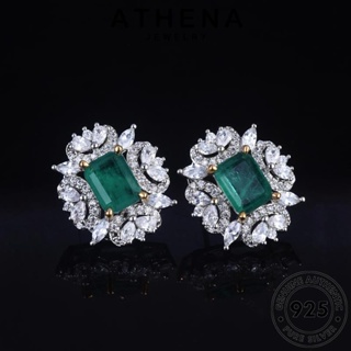 ATHENA JEWELRY 925 ต้นฉบับ สร้อยคอ เครื่องประดับ เกาหลี Silver จี้ แท้ เครื่องประดับ แฟชั่น จัตุรัสแฟชั่น เงิน ผู้หญิง มรกต S335