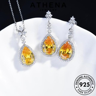 ATHENA JEWELRY สร้อยคอ จี้ ซิทริน เครื่องประดับ หยดน้ำอารมณ์ ต้นฉบับ 925 เครื่องประดับ เกาหลี Silver ผู้หญิง แท้ แฟชั่น เงิน S345