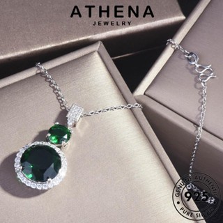 ATHENA JEWELRY เงิน แท้ เครื่องประดับ สร้อยคอ ต้นฉบับ เครื่องประดับ ผู้หญิง แฟชั่น จี้ 925 วงกลมสร้างสรรค์ เกาหลี ไพลิน Silver S362