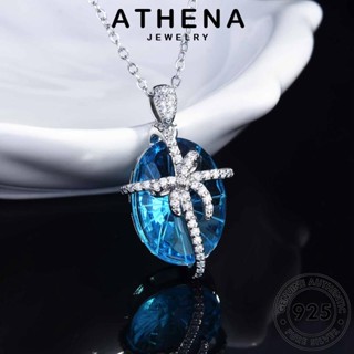 ATHENA JEWELRY เงิน Silver จี้ สร้อยคอ แฟชั่น เครื่องประดับ 925 เกาหลี ต้นฉบับ เครื่องประดับ ไพลิน หวาน ผู้หญิง แท้ S371