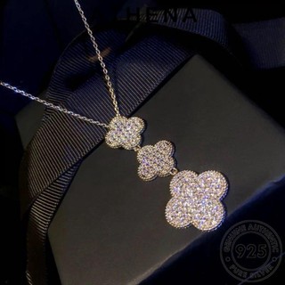 ATHENA JEWELRY โคลเวอร์แฟชั่น สร้อยคอ มอยส์ซาไนท์ไดมอนด์ แท้ เครื่องประดับ จี้ Silver เกาหลี ต้นฉบับ 925 ผู้หญิง เงิน แฟชั่น เครื่องประดับ S375