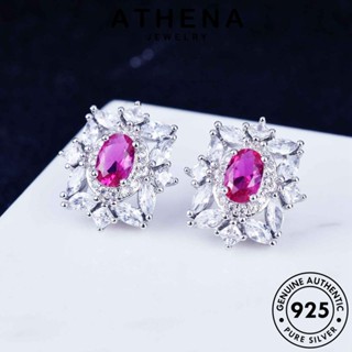 ATHENA JEWELRY แฟชั่น เครื่องประดับ ผู้หญิง คริสตัลเพชรสีชมพู ระดับไฮเอนด์ แท้ จี้ Silver เงิน เครื่องประดับ สร้อยคอ 925 เกาหลี ต้นฉบับ S387