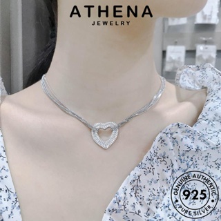 ATHENA JEWELRY สร้อยคอ เกาหลี ผู้หญิง แท้ 925 แฟชั่น Silver เครื่องประดับ มอยส์ซาไนท์ไดมอนด์ เครื่องประดับ จี้ ความรักอันสูงส่ง ต้นฉบับ เงิน S361