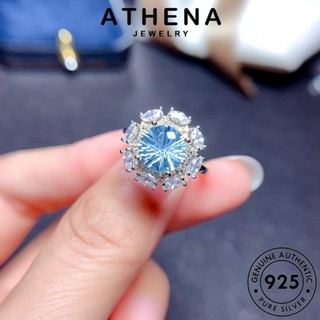 ATHENA JEWELRY เครื่องประดับ สร้อยคอ ผู้หญิง ต้นฉบับ แท้ อความารีน เกาหลี แฟชั่น จี้ เครื่องประดับ Silver เงิน 925 รอบแฟชั่น S420