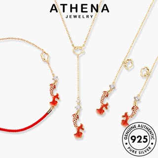 ATHENA JEWELRY ต้นฉบับ เครื่องประดับ เครื่องประดับ แท้ เคลือบก้อย แฟชั่น ผู้หญิง จี้ เกาหลี Silver เงิน 925 สร้อยคอ S422