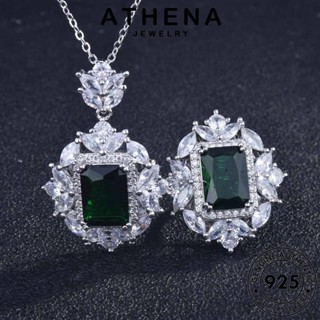 ATHENA JEWELRY แฟชั่น หรูหรา แท้ ผู้หญิง เครื่องประดับ เครื่องประดับ เกาหลี เงิน คริสตัล จี้ ต้นฉบับ 925 สร้อยคอ Silver S423