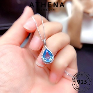 ATHENA JEWELRY ผู้หญิง 925 เครื่องประดับ ต้นฉบับ สร้อยคอ แฟชั่น จี้ แท้ เกาหลี เงิน หยดน้ำที่สร้างสรรค์ เครื่องประดับ Silver ทองซิทริน S432