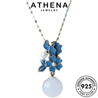 ATHENA JEWELRY 925 Silver เครื่องประดับ หยก สร้อยคอ ผู้หญิง ต้นฉบับ เงิน แฟชั่น เครื่องประดับ แท้ เกาหลี จี้ ดอกไม้ S436