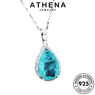 ATHENA JEWELRY อความารีน สร้อยคอ เครื่องประดับ หรูหรา เกาหลี 925 Silver จี้ เครื่องประดับ เงิน แท้ ต้นฉบับ แฟชั่น ผู้หญิง S440