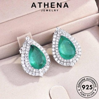 ATHENA JEWELRY เกาหลี มรกต หรูหรา จี้ แฟชั่น ต้นฉบับ ผู้หญิง เครื่องประดับ สร้อยคอ เครื่องประดับ แท้ 925 Silver เงิน S444