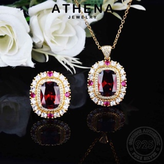 ATHENA JEWELRY โชคลาภหรูหรา เกาหลี แฟชั่น Silver ต้นฉบับ จี้ เครื่องประดับ 925 ผู้หญิง เงิน เครื่องประดับ ซิทริน สร้อยคอ แท้ S401