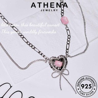 ATHENA JEWELRY แฟชั่น Silver เครื่องประดับ เยลลี่หวาน สร้อยคอ ต้นฉบับ คริสตัลเพชรสีชมพู จี้ ผู้หญิง เกาหลี เงิน 925 เครื่องประดับ แท้ S451