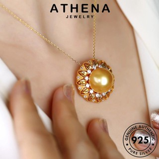 ATHENA JEWELRY พื้นผิวทอง ผู้หญิง ต้นฉบับ 925 เครื่องประดับ ไข่มุก Silver จี้ แท้ สร้อยคอ เงิน เครื่องประดับ แฟชั่น เกาหลี S456