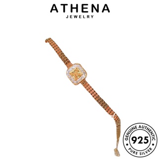 ATHENA JEWELRY เครื่องประดับ 925 ภาษาฝรั่งเศส จี้ ต้นฉบับ แท้ ผู้หญิง สร้อยคอ ซิทริน แฟชั่น เกาหลี Silver เงิน เครื่องประดับ S457