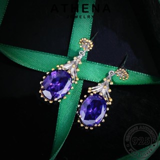 ATHENA JEWELRY เครื่องประดับ ต้นฉบับ ผู้หญิง 925 จี้ พลอยสีม่วง แฟชั่น แท้ เกาหลี สร้อยคอ ปีกนางฟ้า เครื่องประดับ เงิน Silver S467