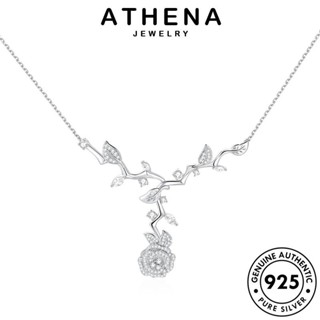 ATHENA JEWELRY เครื่องประดับ สร้อยคอ ต้นฉบับ Silver เกาหลี 925 เครื่องประดับ แท้ ผู้หญิง แฟชั่น สวนโมเน่ต์ เงิน จี้ มอยส์ซาไนท์ไดมอนด์ S469