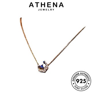 ATHENA JEWELRY ผู้หญิง เกาหลี เครื่องประดับ มอยส์ซาไนท์ไดมอนด์ Silver สร้อยคอ แฟชั่น 925 จี้ ต้นฉบับ แท้ เครื่องประดับ เงิน ปราสาทเทพนิยาย S471