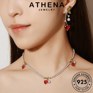 ATHENA JEWELRY มอยส์ซาไนท์ไดมอนด์ แท้ จี้ แฟชั่น เชอร์รี่หวาน Silver เครื่องประดับ เครื่องประดับ เกาหลี ผู้หญิง 925 สร้อยคอ ต้นฉบับ เงิน S472