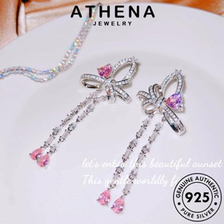 ATHENA JEWELRY ผู้หญิง ผีเสื้อ ต้นฉบับ 925 แท้ สร้อยคอ คริสตัลเพชรสีชมพู เกาหลี จี้ เครื่องประดับ แฟชั่น Silver เครื่องประดับ เงิน S477