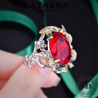 ATHENA JEWELRY เครื่องประดับ พื้นผิวทอง เงิน เกาหลี ผู้หญิง Silver ทับทิม แฟชั่น สร้อยคอ เครื่องประดับ ต้นฉบับ จี้ 925 แท้ S486