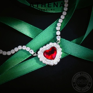 ATHENA JEWELRY ทับทิม จี้ เกาหลี แฟชั่น เงิน ต้นฉบับ Silver สร้อยคอ ผู้หญิง เครื่องประดับ แท้ 925 เครื่องประดับ S518