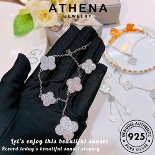 ATHENA JEWELRY เกาหลี เครื่องประดับ จี้ มอยส์ซาไนท์ไดมอนด์ เงิน 925 Silver โคลเวอร์หรูหรา สร้อยคอ ต้นฉบับ เครื่องประดับ ผู้หญิง แท้ แฟชั่น S527