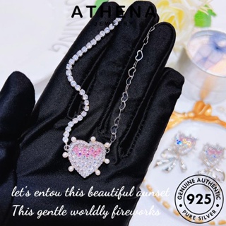 ATHENA JEWELRY เครื่องประดับ 925 แท้ ผู้หญิง เกาหลี เครื่องประดับ เงิน Silver สร้อยคอ แฟชั่น จี้ มอยส์ซาไนท์ไดมอนด์ ต้นฉบับ S495