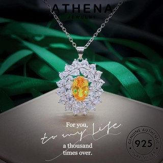 ATHENA JEWELRY 925 ผู้หญิง จี้ มรกต กลม เกาหลี แฟชั่น เงิน สร้อยคอ เครื่องประดับ ต้นฉบับ แท้ เครื่องประดับ Silver S553