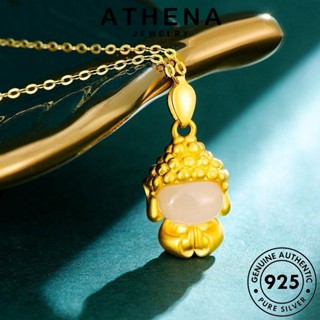 ATHENA JEWELRY ทรงหยดน้ำ แฟชั่น เครื่องประดับ 925 ต้นฉบับ สร้อยคอ ผู้หญิง เกาหลี เครื่องประดับ Silver หยก จี้ เงิน แท้ S554