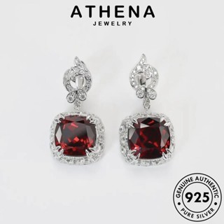 ATHENA JEWELRY Silver กลม จี้ เกาหลี แฟชั่น ผู้หญิง แท้ เครื่องประดับ เครื่องประดับ สร้อยคอ ทับทิม 925 ต้นฉบับ เงิน S564