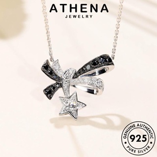 ATHENA JEWELRY เกาหลี เครื่องประดับ สร้อยคอ แฟชั่น เครื่องประดับ Silver เงิน ผู้หญิง แท้ ต้นฉบับ 925 โบว์หรูหรา จี้ S575