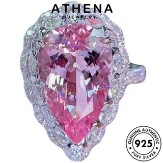 ATHENA JEWELRY ต้นฉบับ 925 เครื่องประดับ เครื่องประดับ ทรงหยดน้ำ สร้อยคอ เงิน เกาหลี จี้ แท้ แฟชั่น คริสตัลเพชรสีชมพู ผู้หญิง Silver S598