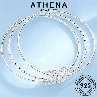 ATHENA JEWELRY ผู้หญิง เกาหลี ต้นฉบับ ไตรคอยล์แฟชั่น เงิน ผู้หญิง กำไลข้อมือ 925 แฟชั่น เครื่องประดับ Silver กำไล แท้ เครื่องประดับ B75