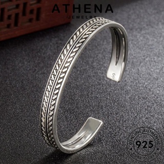 ATHENA JEWELRY ต้นฉบับ กำไลข้อมือ ผู้หญิง ขนนกย้อนยุค 925 เครื่องประดับ แท้ เครื่องประดับ Silver เกาหลี แฟชั่น กำไล ผู้หญิง เงิน B245