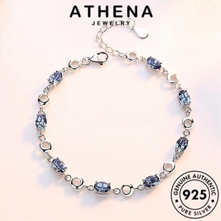 ATHENA JEWELRY 925 เกาหลี รูปทรงไข่แฟชั่น แท้ เงิน กำไลข้อมือ กำไล ต้นฉบับ ไพลิน ผู้หญิง ผู้หญิง Silver เครื่องประดับ แฟชั่น เครื่องประดับ B393