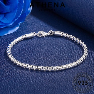 ATHENA JEWELRY เงิน Silver แฟชั่น เครื่องประดับ แท้ กล่องกลมแฟชั่น ต้นฉบับ 925 ผู้หญิง กำไลข้อมือ เครื่องประดับ ผู้หญิง กำไล เกาหลี B437