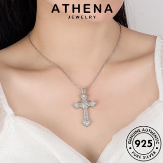 ATHENA JEWELRY ข้ามเจ้าอารมณ์ เครื่องประดับ แฟชั่น สร้อยคอ จี้ เกาหลี ผู้ชาย เงิน เครื่องประดับ มอยส์ซาไนท์ไดมอนด์ 925 Silver แท้ ต้นฉบับ N8