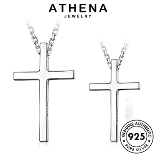 ATHENA JEWELRY เกาหลี สร้อยคอ แฟชั่น ต้นฉบับ แท้ เครื่องประดับ 925 ผู้หญิง เครื่องประดับ เงิน จี้ Silver ข้ามง่าย N15