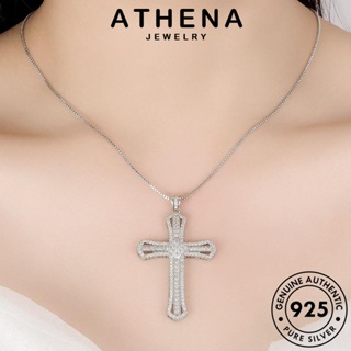 ATHENA JEWELRY สร้อยคอ จี้ ต้นฉบับ 925 แท้ Silver เครื่องประดับ เงิน เครื่องประดับ ข้ามหรูหรา แฟชั่น มอยส์ซาไนท์ไดมอนด์ เกาหลี ผู้หญิง N72