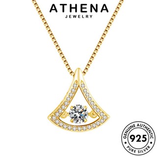 ATHENA JEWELRY 925 จี้ เกาหลี แฟชั่น มอยส์ซาไนท์ Silver เงิน ไดมอนด์ กระโปรงที่สวยงาม ผู้หญิง เครื่องประดับ สร้อยคอ แท้ เครื่องประดับ โกลด์ ต้นฉบับ N116