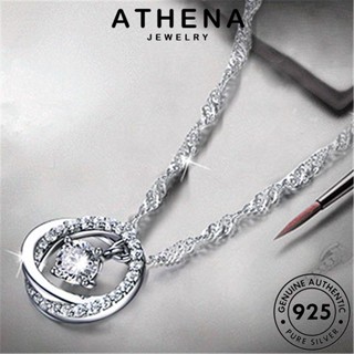 ATHENA JEWELRY ว่องไว มอยส์ซาไนท์ไดมอนด์ สร้อยคอ แฟชั่น จี้ เครื่องประดับ เงิน แท้ เกาหลี ผู้หญิง Silver เครื่องประดับ 925 ต้นฉบับ N175