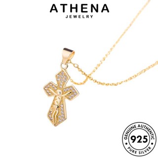 ATHENA JEWELRY จี้ เงิน สร้อยคอ Silver เครื่องประดับ เครื่องประดับ มอยส์ซาไนท์ แฟชั่น เกาหลี แท้ โกลด์ ไม้กางเขนที่สวยงาม ผู้หญิง ไดมอนด์ 925 ต้นฉบับ N222