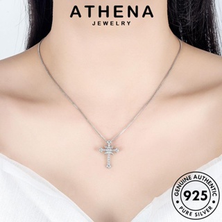 ATHENA JEWELRY ผู้หญิง เกาหลี เงิน แท้ เครื่องประดับ ต้นฉบับ จี้ มอยส์ซาไนท์ไดมอนด์ เครื่องประดับ แฟชั่น Silver 925 ข้ามความคิดสร้างสรรค์ สร้อยคอ N353