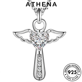 ATHENA JEWELRY เงิน ไพลิน ปีกนางฟ้าที่สร้างสรรค์ เกาหลี แฟชั่น 925 ผู้หญิง แท้ เครื่องประดับ Silver เครื่องประดับ จี้ ต้นฉบับ สร้อยคอ N494