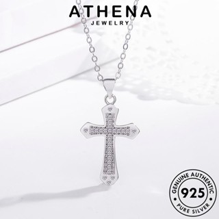 ATHENA JEWELRY เครื่องประดับ สร้อยคอ เครื่องประดับ ข้ามหรูหรา โกลด์ ไดมอนด์ แท้ มอยส์ซาไนท์ Silver เกาหลี ผู้หญิง 925 ต้นฉบับ เงิน จี้ แฟชั่น N931