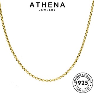 ATHENA JEWELRY Silver เกาหลี จี้ แท้ ต้นฉบับ ผู้หญิง แฟชั่น ทอง วงกลมมุกที่เรียบง่าย สร้อยคอ เครื่องประดับ 925 เครื่องประดับ เงิน N1017