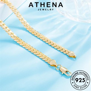 ATHENA JEWELRY 925 แท้ เงิน เครื่องประดับ ต้นฉบับ เกาหลี ผู้หญิง สร้อยคอ ทอง เครื่องประดับ Silver ด้านข้างที่สวยงาม แฟชั่น จี้ N1020