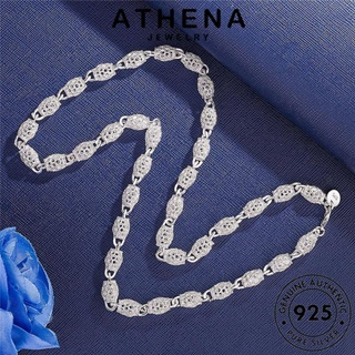 ATHENA JEWELRY ลูกกลวงที่เรียบง่าย เกาหลี 925 แท้ เครื่องประดับ แฟชั่น ผู้หญิง จี้ ต้นฉบับ เครื่องประดับ สร้อยคอ เงิน Silver N1069