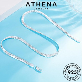 ATHENA JEWELRY ต้นฉบับ 925 ผู้หญิง แฟชั่น สร้อยคอ เงิน Silver ด้านข้างที่เรียบง่าย เครื่องประดับ แท้ เครื่องประดับ จี้ เกาหลี N1077