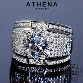 ATHENA JEWELRY แท้ Silver ต้นฉบับ เงิน เครื่องประดับ เกาหลี มอยส์ซาไนท์ไดมอนด์ เครื่องประดับ ครอบงำ 925 ผู้ชาย แหวน แฟชั่น R3